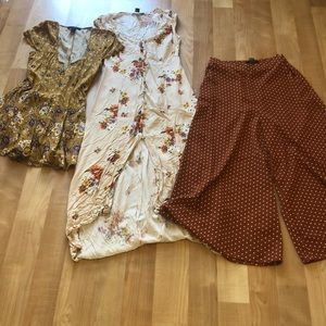 Bundle of Two dresses and one palazzo pants from forever 21